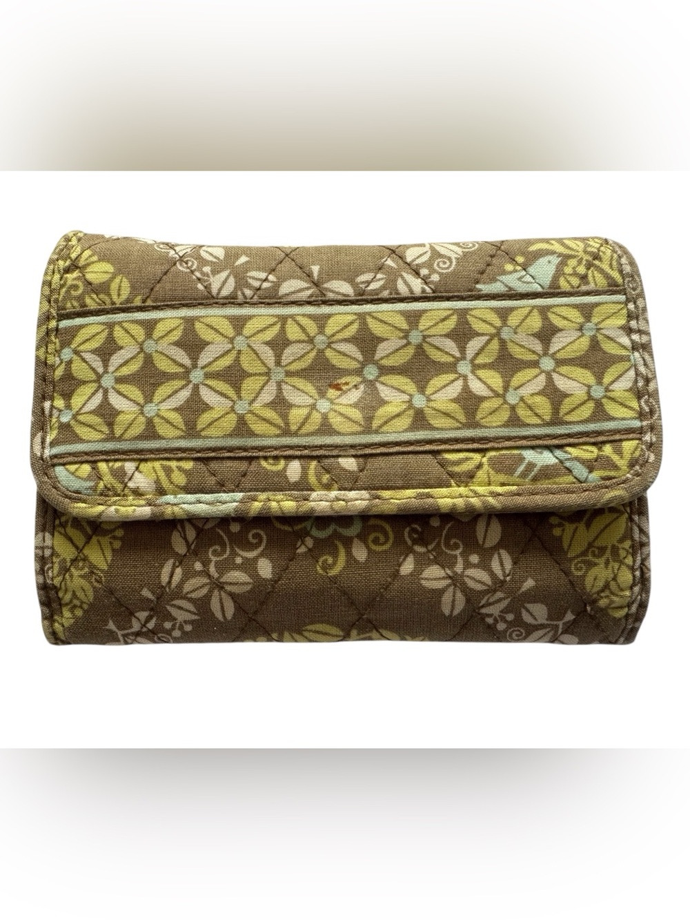 Vera Bradley Sittin in a Tree Retired Boho Olive Green Wallet
